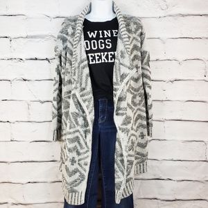 Charlotte Russe Drape Front Aztec Print Sweater S